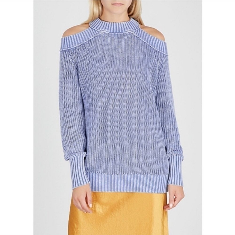 Free People Half Moon Bay Cutout Shoulder Pullover Sweater size Small